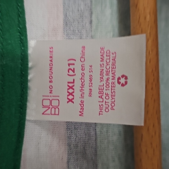 NOBO New Green, Pink, and White Stripe Top Size XXXL - Picture 3 of 7